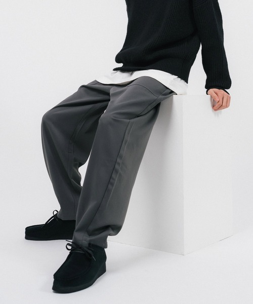Ressaca(レサーカ)の「セミワイドシルエット イージースラックスパンツ(スラックス・メンズ・ブラック/チャコールグレー/ホワイト・S/M/L/XL)」の3枚目の写真