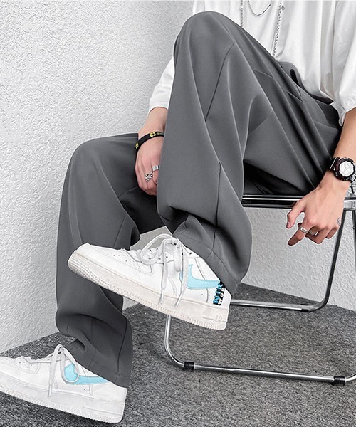 Ressaca(レサーカ)の「セミワイドシルエット イージースラックスパンツ(スラックス・メンズ・ブラック/チャコールグレー/ホワイト・S/M/L/XL)」の9枚目の写真