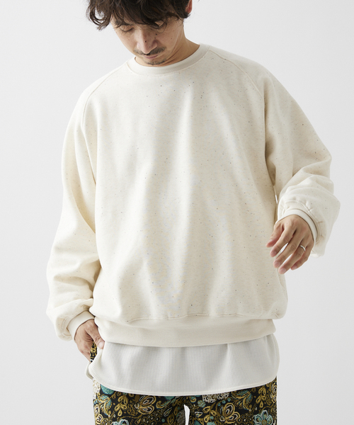 JOURNAL STANDARD relume(ジャーナルスタンダード レリューム)の「CALIFORNIA ネップクルーネックスウェット(スウェット・メンズ・ブラウン/グレー/ナチュラル・MEDIUM/LARGE)」の3枚目の写真
