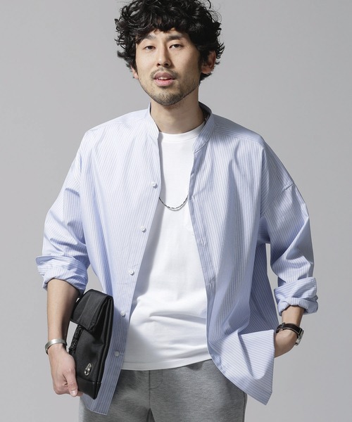 NANO universe(ナノユニバース)の「長袖シャツ(シャツ/ブラウス・メンズ・ブルー・MEDIUM)」の1枚目の写真