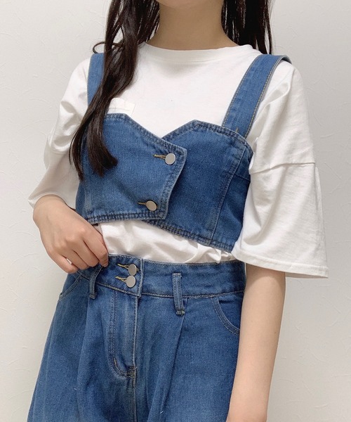 値下げ！メゾンスペシャル　デニムビスチェ デニムビスチェ（ベスト）｜Cham.（チャム）のファッション通販