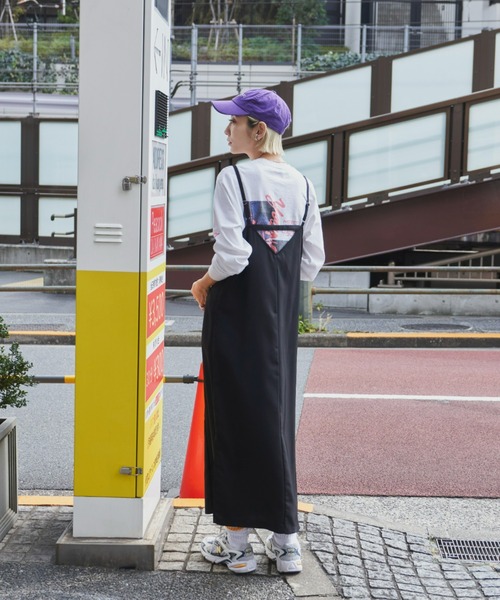 Auntie Rosa Holiday(アンティローザホリデー)の「ポリツイルキャミワンピース / 長さ調節可能(ワンピース・レディース・ブラック/アイボリー/マスタード/レオパード/ブルー・FREE)」の16枚目の写真