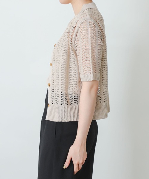 SENSE OF PLACE by URBAN RESEARCH（センスオブプレイスバイアーバンリサーチ）の「レースアミポロセーター（ニット/セーター・レディース・オレンジ/ブルー/イエロー/ライトベージュ・ONE）」の5枚目の写真