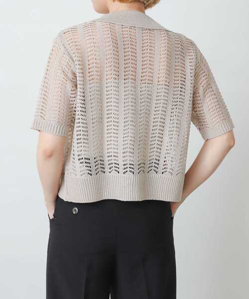 SENSE OF PLACE by URBAN RESEARCH（センスオブプレイスバイアーバンリサーチ）の「レースアミポロセーター（ニット/セーター・レディース・オレンジ/ブルー/イエロー/ライトベージュ・ONE）」の6枚目の写真