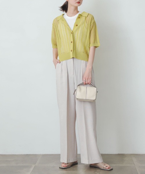 SENSE OF PLACE by URBAN RESEARCH（センスオブプレイスバイアーバンリサーチ）の「レースアミポロセーター（ニット/セーター・レディース・オレンジ/ブルー/イエロー/ライトベージュ・ONE）」の10枚目の写真