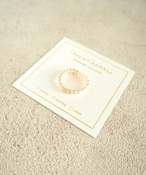 tone（トーン）の「Cherie+Chambre/Edging Beads Ring（リング・レディース・ホワイト/ライトブルー/パープル/ピンク/イエロー/ブルー/グリーン/ライトピンク・FREE）」の6枚目の写真