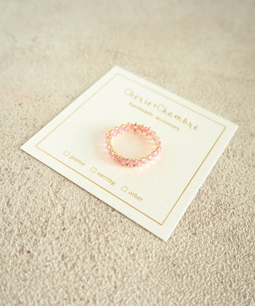 tone（トーン）の「Cherie+Chambre/Edging Beads Ring（リング・レディース・ホワイト/ライトブルー/パープル/ピンク/イエロー/ブルー/グリーン/ライトピンク・FREE）」の8枚目の写真