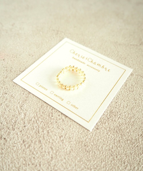 tone（トーン）の「Cherie+Chambre/Edging Beads Ring（リング・レディース・ホワイト/ライトブルー/パープル/ピンク/イエロー/ブルー/グリーン/ライトピンク・FREE）」の7枚目の写真