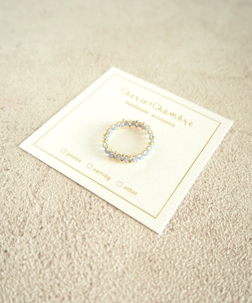 tone（トーン）の「Cherie+Chambre/Edging Beads Ring（リング・レディース・ホワイト/ライトブルー/パープル/ピンク/イエロー/ブルー/グリーン/ライトピンク・FREE）」の5枚目の写真