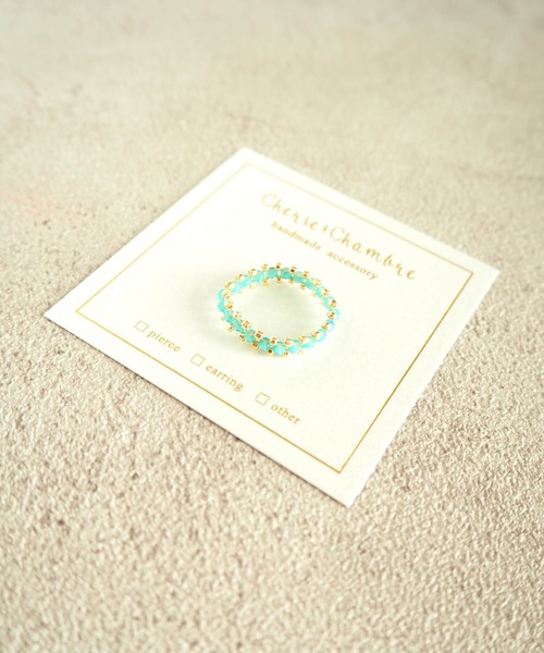 tone（トーン）の「Cherie+Chambre/Edging Beads Ring（リング・レディース・ホワイト/ライトブルー/パープル/ピンク/イエロー/ブルー/グリーン/ライトピンク・FREE）」の3枚目の写真
