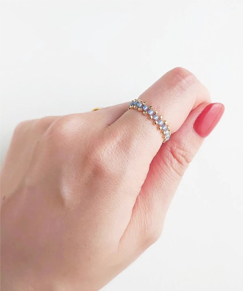 tone（トーン）の「Cherie+Chambre/Edging Beads Ring（リング・レディース・ホワイト/ライトブルー/パープル/ピンク/イエロー/ブルー/グリーン/ライトピンク・FREE）」の9枚目の写真