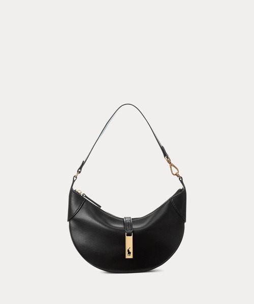POLO RALPH LAUREN(ポロ ラルフ ローレン)の「Polo ID カーフスキン ミニ ショルダー バッグ(ショルダーバッグ・レディース・ブラック系1・ONE)」の1枚目の写真