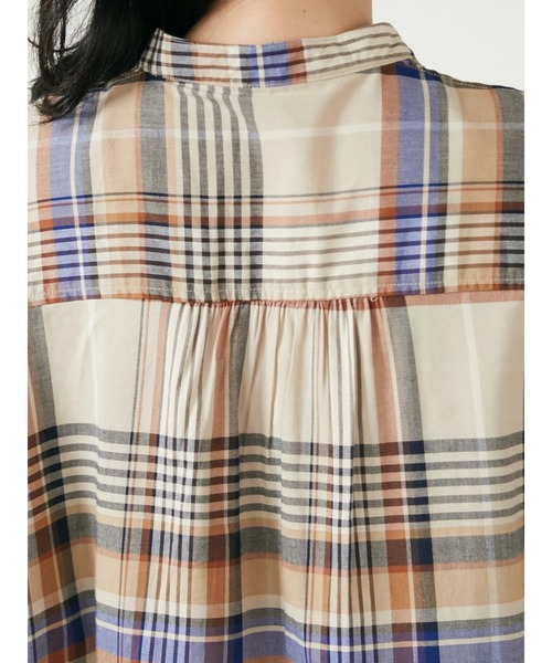 CRAFT STANDARD BOUTIQUE(クラフトスタンダードブティック)の「バンドカラーチェックワンピース *◆(シャツワンピース・レディース・オフホワイト/ベージュ系その他/ブルー系その他・FREE)」の18枚目の写真