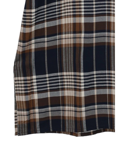 CRAFT STANDARD BOUTIQUE(クラフトスタンダードブティック)の「バンドカラーチェックワンピース *◆(シャツワンピース・レディース・オフホワイト/ベージュ系その他/ブルー系その他・FREE)」の4枚目の写真