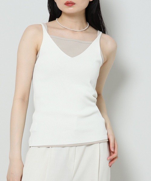 ALAND(エーランド)の「3.3 Field Trip/V NECK キャミニット 2353174(キャミソール・レディース・ブラック/クリーム/マスタード・FREE)」の2枚目の写真