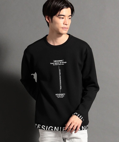 HIDEAWAYS NICOLE(ハイダウェイニコル)の「【WEB限定】ダンボールニットプルオーバー(Tシャツ/カットソー・メンズ・ボルドー/ブラック/チェック/オフホワイト/ダークオレンジ・MEDIUM/X-LARGE/LARGE)」の2枚目の写真