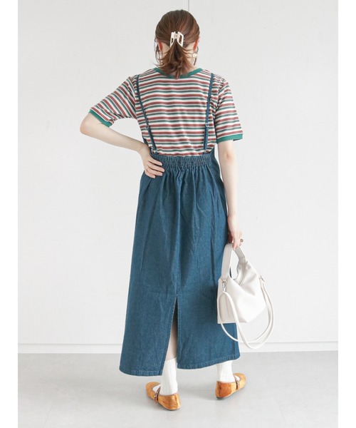 ehka sopo（エヘカソポ）の「デニムキャミワンピース（ワンピース・レディース・ブラック/ネイビー/グレー・ﾌﾘ-）」の10枚目の写真