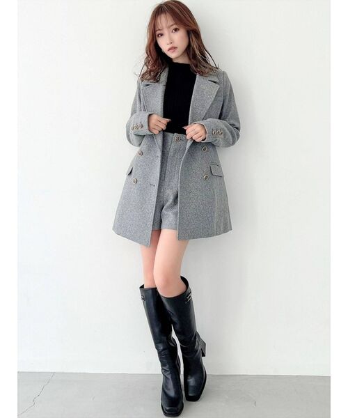 RESEXXY（リゼクシー）の「合皮パイピングティックショートパンツ【セットアップ着用可能】（その他パンツ・レディース・グレー/ピンク/アイボリー・FREE）」の8枚目の写真