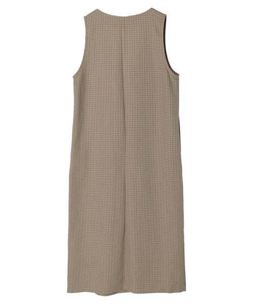 earth music&ecology（アースミュージックアンドエコロジー）の「2WAYジレワンピース（ワンピース・レディース・ブラック/ベージュ/チェック・FREE）」の9枚目の写真