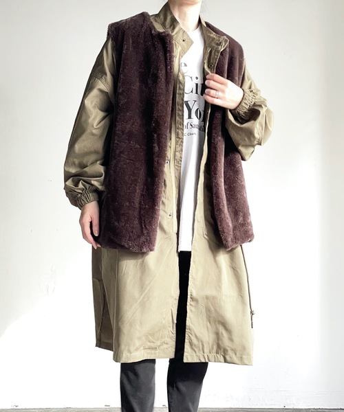 COMMONWARE:SHORT FUR BUTTONLESS VEST/ショートファーボタンレスベスト