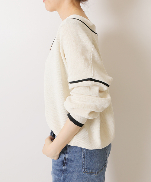 Spick & Span（スピックアンドスパン）の「片畦ラインVネック