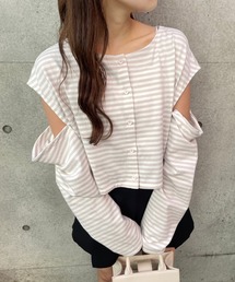 one after another NICE CLAUP | マルチWAYカッティングボーダートップス(Tシャツ/カットソー)