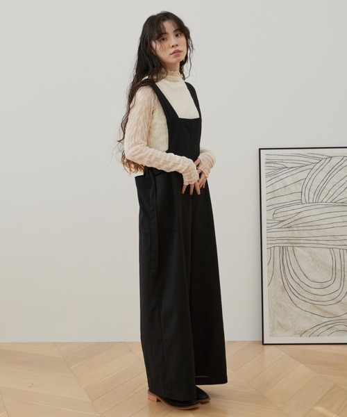 Libra Cue(リブラ キュー)の「“シアーストライプハイネックカットソー” レイヤードスタイルに欠かせないシアー素材のハイネックニットソー(Tシャツ/カットソー・レディース・ブラック/アイボリー・FREE)」の4枚目の写真