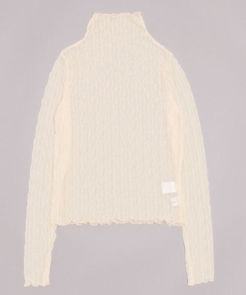 Libra Cue(リブラ キュー)の「“シアーストライプハイネックカットソー” レイヤードスタイルに欠かせないシアー素材のハイネックニットソー(Tシャツ/カットソー・レディース・ブラック/アイボリー・FREE)」の15枚目の写真