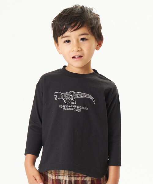 F.O.KIDS(エフオーキッズ)の「DINO Stitch 長袖Tシャツ(Tシャツ/カットソー・キッズ・オフホワイト/ネイビー/イエロー/グレー/ブラック/ブラウン・130/120/80/100/110/95/140/90)」の3枚目の写真
