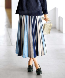 プリーツ風フレアーニットスカート