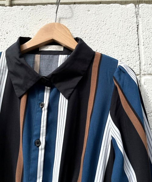 ＪＵＧＬＡＮＳ（ユグランス）の「☆ クラシカルな一枚。マルチストライプ柄ベルト付きワンピース　35936（ワンピース・レディース・ブラック/アイボリー/キャメル・FREE）」の8枚目の写真