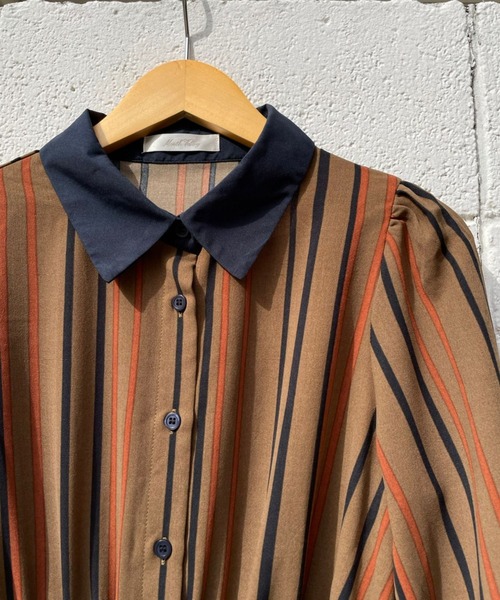 ＪＵＧＬＡＮＳ（ユグランス）の「☆ クラシカルな一枚。マルチストライプ柄ベルト付きワンピース　35936（ワンピース・レディース・ブラック/アイボリー/キャメル・FREE）」の16枚目の写真