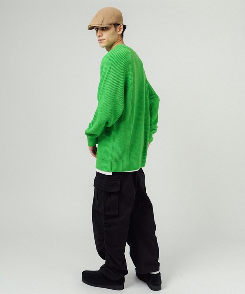 Ressaca（レサーカ）の「オーバーサイズ 片畔 ラグランクルーネックカラーニットセーター（ニット/セーター・メンズ・ブラウン/ブルー/ロイヤルブルー/ライトグリーン/グリーン/イエロー/オレンジ/ブラック/グレー・L/M）」の20枚目の写真