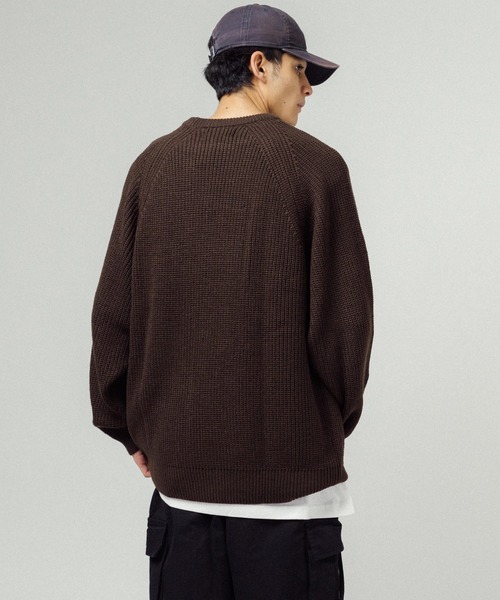 Ressaca（レサーカ）の「オーバーサイズ 片畔 ラグランクルーネックカラーニットセーター（ニット/セーター・メンズ・ブラウン/ブルー/ロイヤルブルー/ライトグリーン/グリーン/イエロー/オレンジ/ブラック/グレー・L/M）」の22枚目の写真