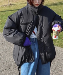 ボリュームスリーブエコダウンミドルコート 襟取り外し可能