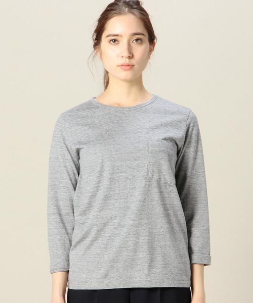 BEAUTY&YOUTH UNITED ARROWS（ビューティーアンドユースユナイテッドアローズ）の「BYBC ベーシックポケット9分袖カットソー◆（Tシャツ/カットソー・レディース・ホワイト/グレー/オリーブ/ネイビー・フリー）」の6枚目の写真