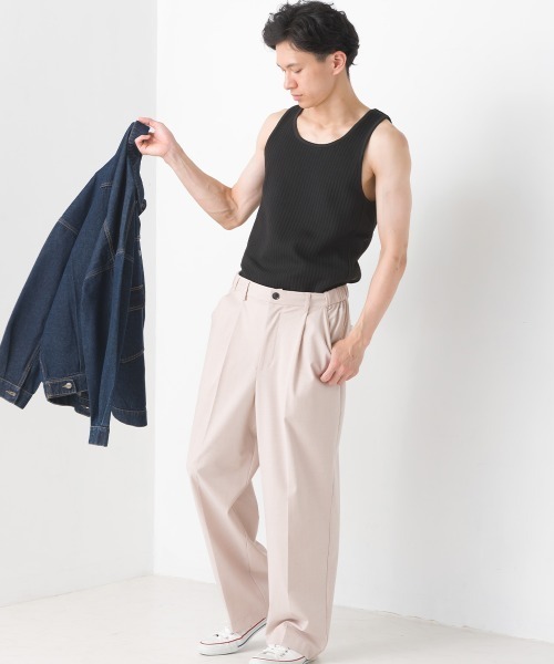 セール】メンズラインキルトあったかタンクトップ（タンクトップ