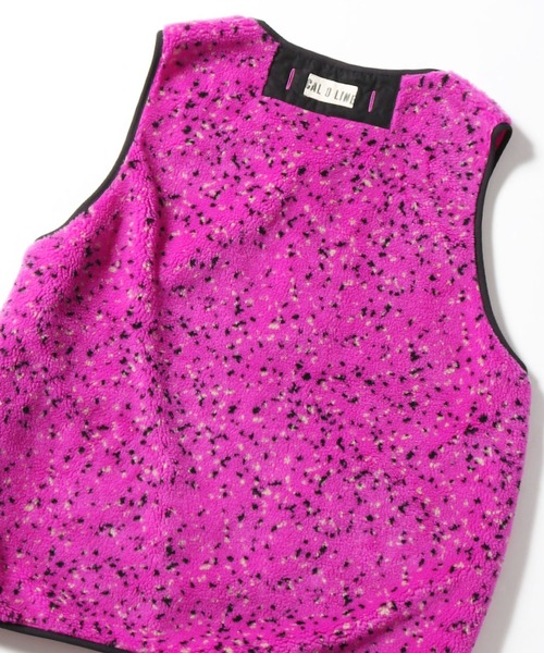 CAL O LINE（キャルオーライン）の「CAL O LINE/キャルオーライン JACQUARD PILE LINER VEST ライナーベスト フリース ボアベスト 総柄（ベスト・メンズ・ピンク/ブラック・M/L/XL）」の15枚目の写真