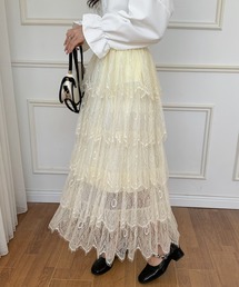 ECLIN | ランダムティアード総レースロングスカート(スカート)