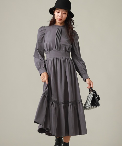 ピンタックティアードワンピース