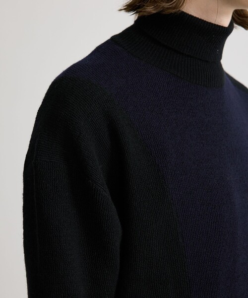 UNITED TOKYO(ユナイテッドトウキョウ)の「アームグローブタートルニット(ニット/セーター・メンズ・ライトグレー/ネイビー/ミント・2/3/1)」の6枚目の写真