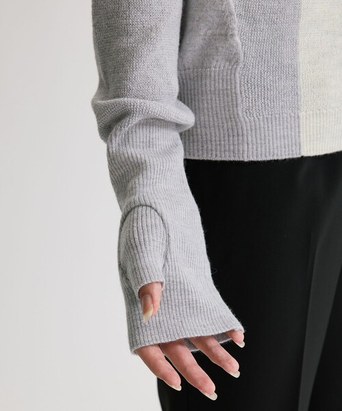 UNITED TOKYO(ユナイテッドトウキョウ)の「アームグローブタートルニット(ニット/セーター・メンズ・ライトグレー/ネイビー/ミント・2/3/1)」の12枚目の写真