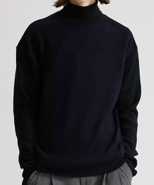 UNITED TOKYO(ユナイテッドトウキョウ)の「アームグローブタートルニット(ニット/セーター・メンズ・ライトグレー/ネイビー/ミント・2/3/1)」の15枚目の写真