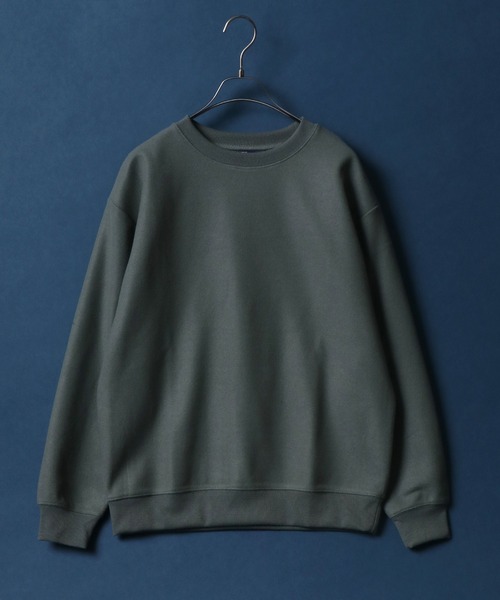 ANPAS(アンパス)の「Tech Wool Sweatshirt/テックウール トレーナー(スウェット・メンズ・グレイッシュベージュ/ブルー/グリーン/ネイビー/サンドベージュ/テラコッタ・M/L/LL)」の4枚目の写真