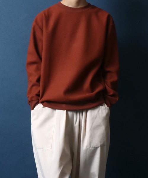 ANPAS(アンパス)の「Tech Wool Sweatshirt/テックウール トレーナー(スウェット・メンズ・グレイッシュベージュ/ブルー/グリーン/ネイビー/サンドベージュ/テラコッタ・M/L/LL)」の12枚目の写真