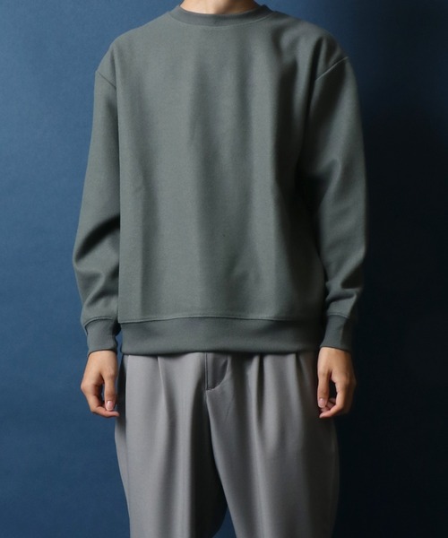 ANPAS(アンパス)の「Tech Wool Sweatshirt/テックウール トレーナー(スウェット・メンズ・グレイッシュベージュ/ブルー/グリーン/ネイビー/サンドベージュ/テラコッタ・M/L/LL)」の13枚目の写真