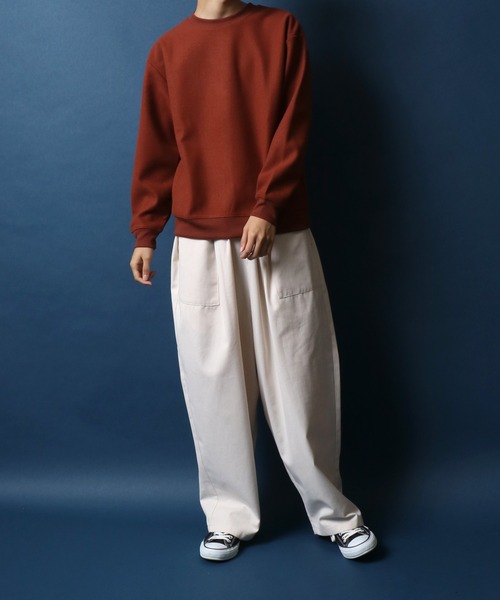 ANPAS(アンパス)の「Tech Wool Sweatshirt/テックウール トレーナー(スウェット・メンズ・グレイッシュベージュ/ブルー/グリーン/ネイビー/サンドベージュ/テラコッタ・M/L/LL)」の8枚目の写真