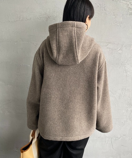 DANTON（ダントン）の「[DANTON/ダントン] ウールライトパイル ジップフードジャケット（その他アウター・レディース・ベージュ/ネイビー・36）」の7枚目の写真