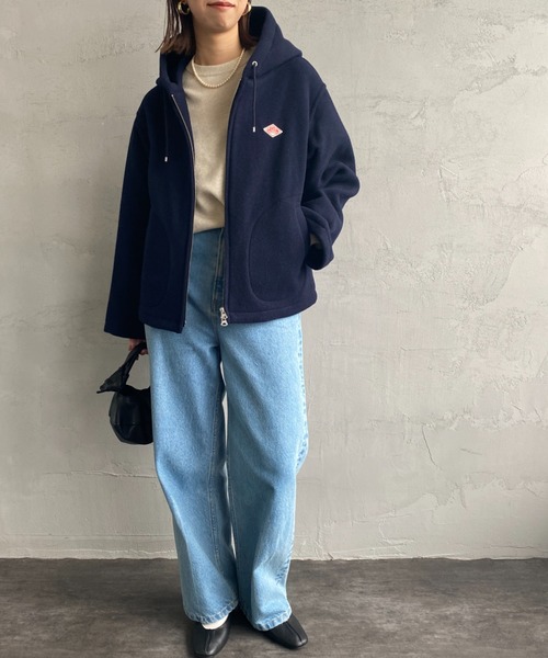 DANTON（ダントン）の「[DANTON/ダントン] ウールライトパイル ジップフードジャケット（その他アウター・レディース・ベージュ/ネイビー・36）」の4枚目の写真