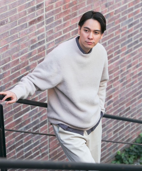 URBAN RESEARCH(アーバンリサーチ)の「スーリーアルパカクルーネックニット(ニット/セーター・メンズ・ネイビー/レッド/グリーン/ベージュ系その他・MEDIUM/LARGE)」の5枚目の写真
